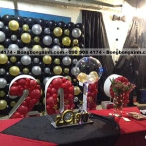 Tường bong bóng trang trí party tân niên 2019 TBB050