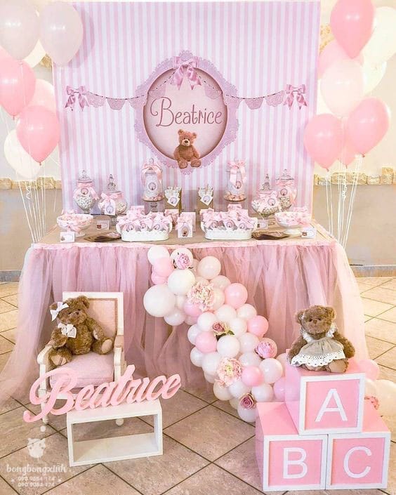 Bàn quà sinh nhật màu hường đáng yêu cho bé gái BBX012 Bàn quà sinh nhật màu hường đáng yêu cho bé gái BBX012