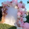 Backdrop sinh nhật màu hồng trang trí cho bé gái BBX072