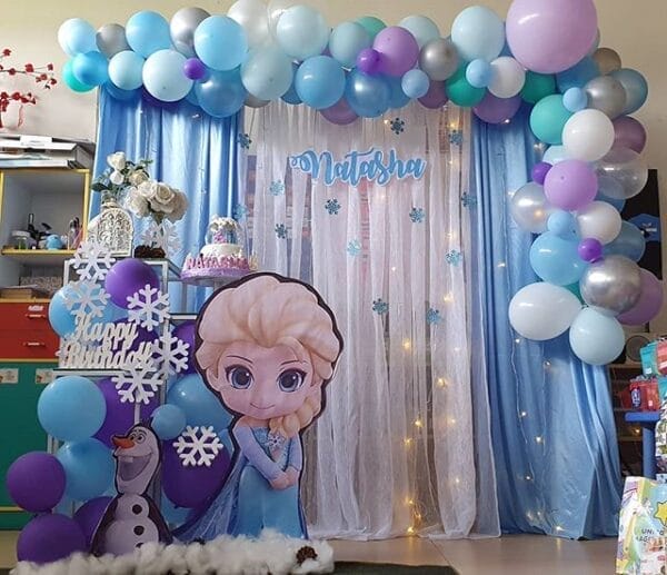 Backdrop sinh nhật vải voan Elsa BBX297