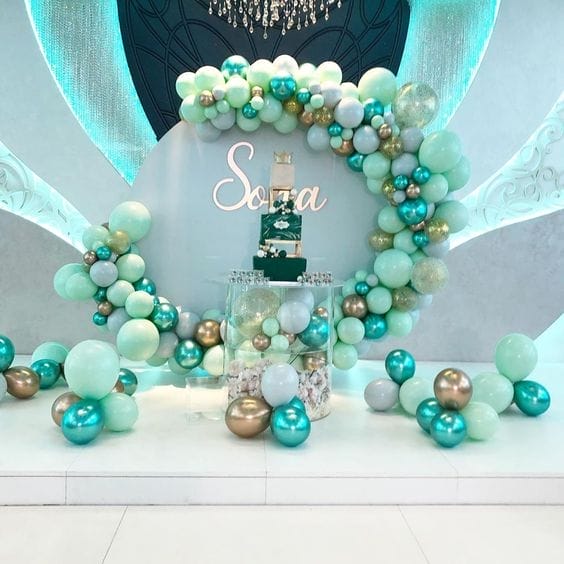 Backdrop sinh nhật màu xanh lá BBX520 Backdrop sinh nhật màu xanh lá BBX520