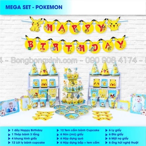 Bộ trang trí sinh nhật POKEMON BBX538