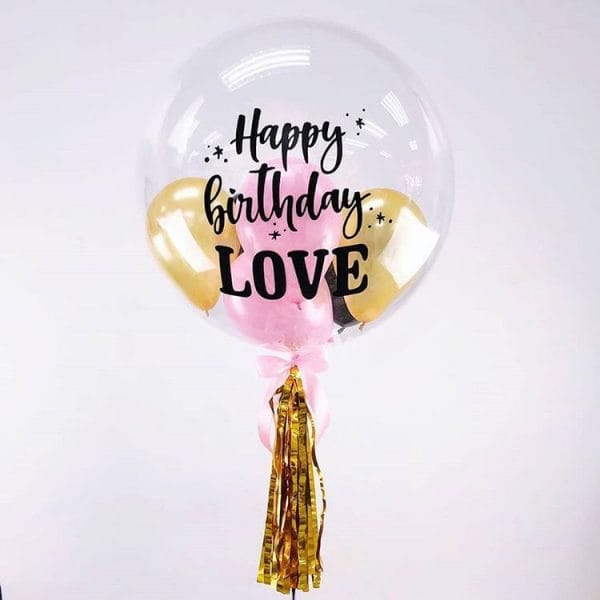 Bong bóng bay trang trí bên trong hộp surprise màu đen