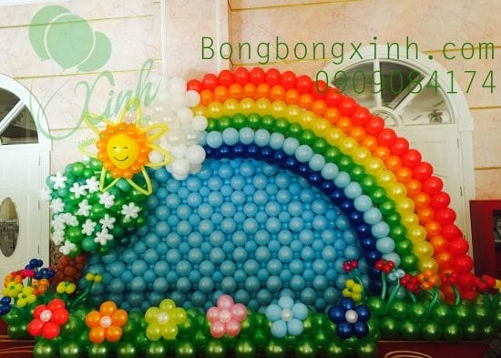 Backdrop sân khấu cầu vồng SKK054