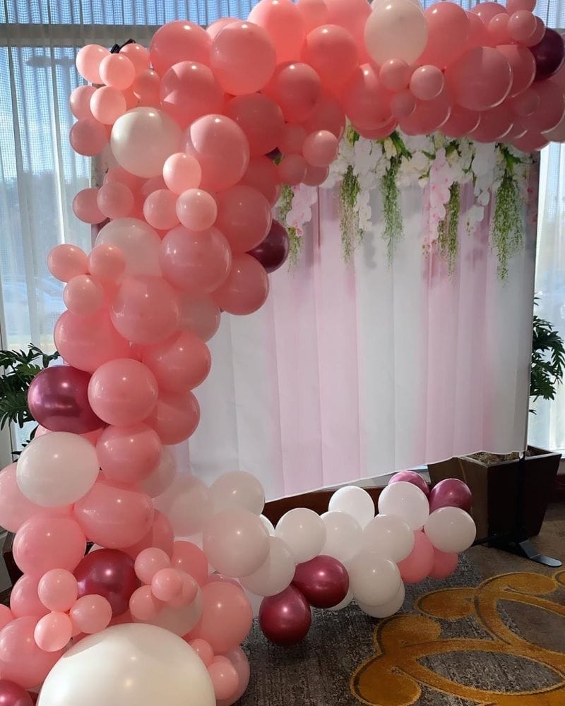 Dây bong bóng trang trí tiểu cảnh sinh nhật màu hồng BBX097 Dây bong bóng trang trí tiểu cảnh sinh nhật màu hồng BBX097