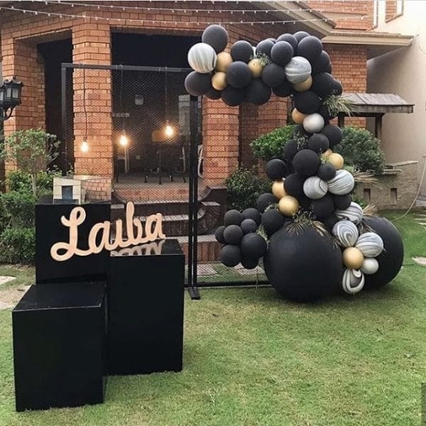 Tiểu cảnh sinh nhật màu đen BBX178 góc nhìn 2