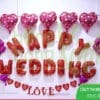 Bong bóng bạc Happy Wedding BBBN026