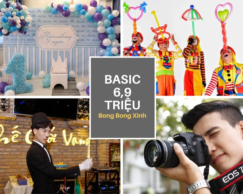 Trang trí sinh nhật trọn gói combo Basic