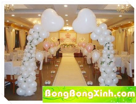 Cổng chào tiệc cưới trái tim màu trắng 077 Cổng chào tiệc cưới trái tim màu trắng 077