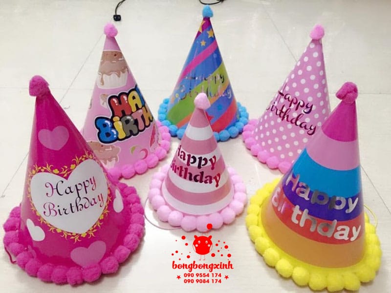 Mũ sinh nhật cho bé giá rẻ có chữ Happy Birthday MSN001 | Trang trí bong  bóng xinh