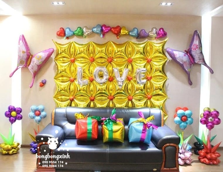 Tường bong bóng bạc trang trí sinh nhật cho bé TBB049 Tường bong bóng bạc trang trí sinh nhật cho bé TBB049
