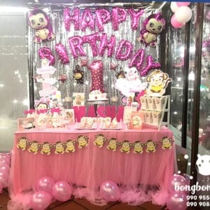 Trang trí bàn sinh nhật chủ đề khỉ con BQ143