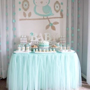 Bàn quà sinh nhật xanh mint đơn giản nhẹ nhàng BQ162