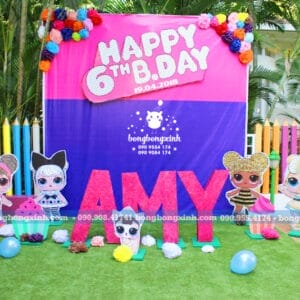 Backdrop sinh nhật cho bé gái theo chủ đề Lol Surprise 022