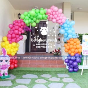 Cổng chào trang trí sinh nhật nhiều màu sắc theo chủ đề Lol Surprise CB152