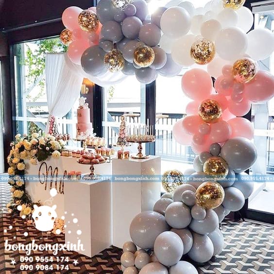 Backdrop tiệc cưới kết hợp bong bóng xinh đẹp BRC002 Backdrop tiệc cưới kết hợp bong bóng xinh đẹp BRC002