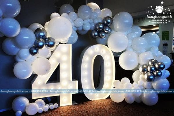 Backdrop trang trí sinh nhật 40 tuổi BBBN131 Backdrop trang trí sinh nhật 40 tuổi BBBN131