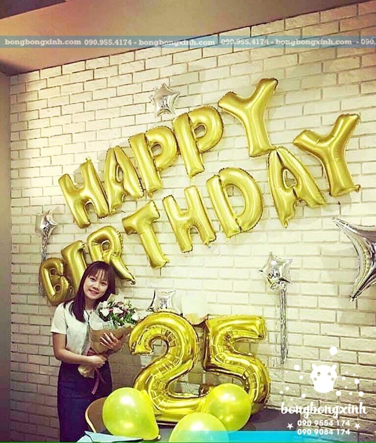 Bộ chữ sinh nhật Happy Birthday vàng đồng Bộ chữ sinh nhật Happy Birthday vàng đồng