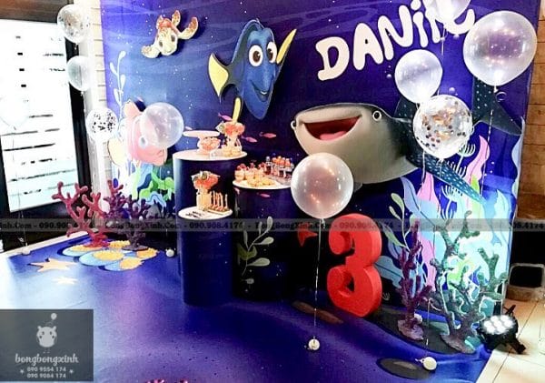 Backdrop trang trí sinh nhật Finding Nemo BBBN135