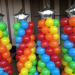 Trụ bong bóng party rainbow and star TBB148