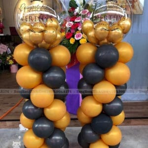 Trụ bong bóng vàng đồng đen TBB149