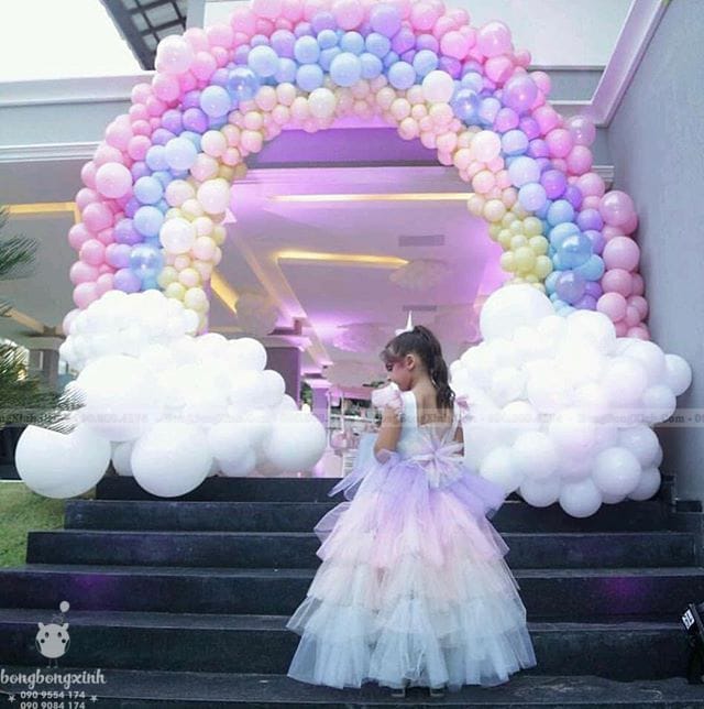 Cổng chào sinh nhật bong bóng cầu vồng CB140 Cổng chào sinh nhật bong bóng cầu vồng CB140