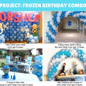 Bộ sản phẩm trang trí sinh nhật trọn gói chủ đề Frozen