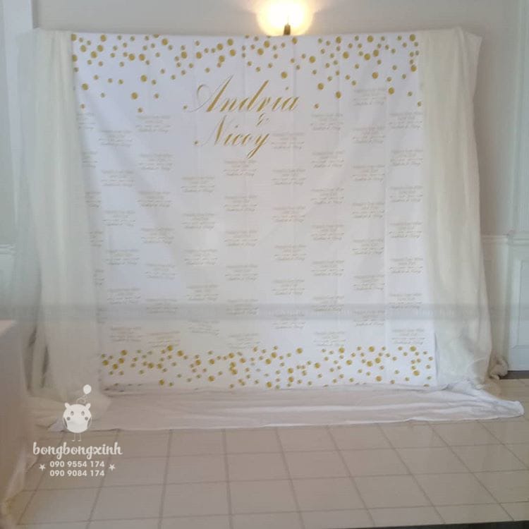 Backdrop khai trương văn phòng màu trắng KTVP006 Backdrop khai trương văn phòng màu trắng KTVP006