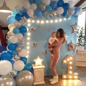 Backdrop thôi nôi cho bé yêu có đèn Led BBX025