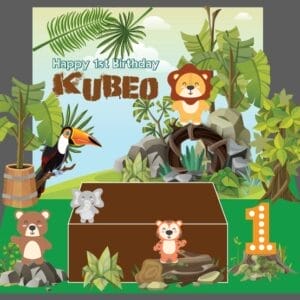 Backdrop sinh nhật cho bé chủ đề The jungle BBX031