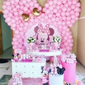 Trang trí sinh nhật trọn gói chuột Minnie BBX134