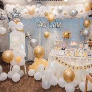 Trang trí thôi nôi trọn gói bé trai tại nhà BBX139