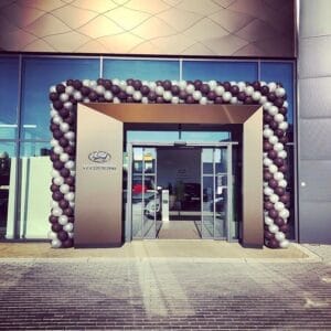 Cổng chào khai trương đen và xám BBX167