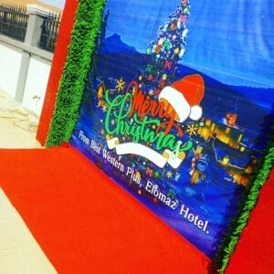 Backdrop giáng sinh cùng thảm đỏ BBX202