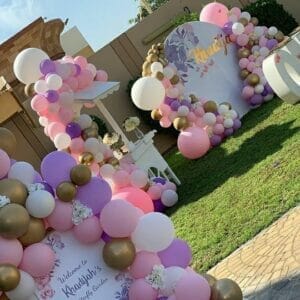 Trang trí sinh nhật trọn gói ngoài sân cho bé gái BBX216