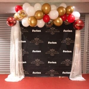 Backdrop khai trương đơn giản màu đen BBX258