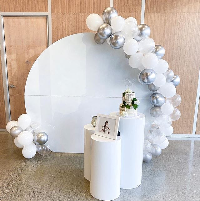 Backdrop trắng dây bong bóng trang trí sang trọng cấp tốc BBX269 Backdrop trắng dây bong bóng trang trí sang trọng cấp tốc BBX269