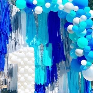 Backdrop tua rua xanh dược và trắng BBX281