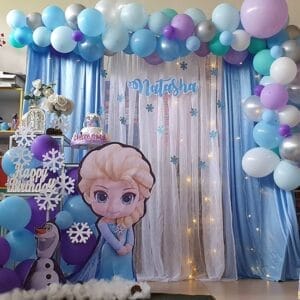 Backdrop sinh nhật vải voan Elsa BBX297