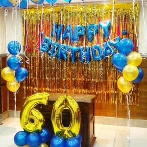 Backdrop tua rua vàng đồng xanh dương xanh BBX383 sang trọng