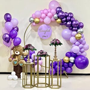 Bàn quà sinh nhật gấu tím BBX384