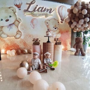 Backdrop sinh nhật chủ đề Gấu Con dễ thương BBX468