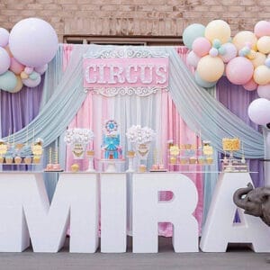 Backdrop sinh nhật dễ thương và sang trọng cho bé gái BBX499