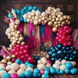 Backdrop tua rua đầy màu sắc cho tiệc cưới xinh đẹp BBX531