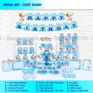 Bộ trang trí sinh nhật Chó Xanh BBX558