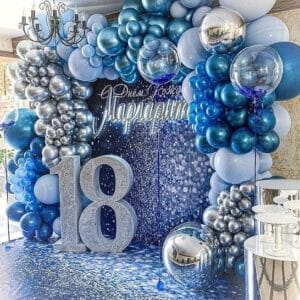 Backdrop sinh nhật màu xanh lung linh BBX578