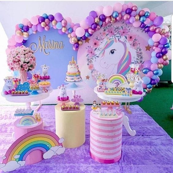 Bàn quà trang trí sinh nhật ngựa Pony cho bé gái BBX596