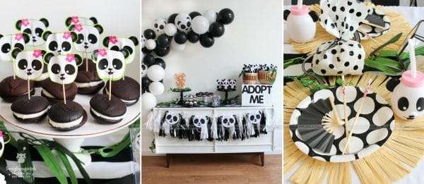 Bàn tiệc trang trí sinh nhật trọn gói Panda
