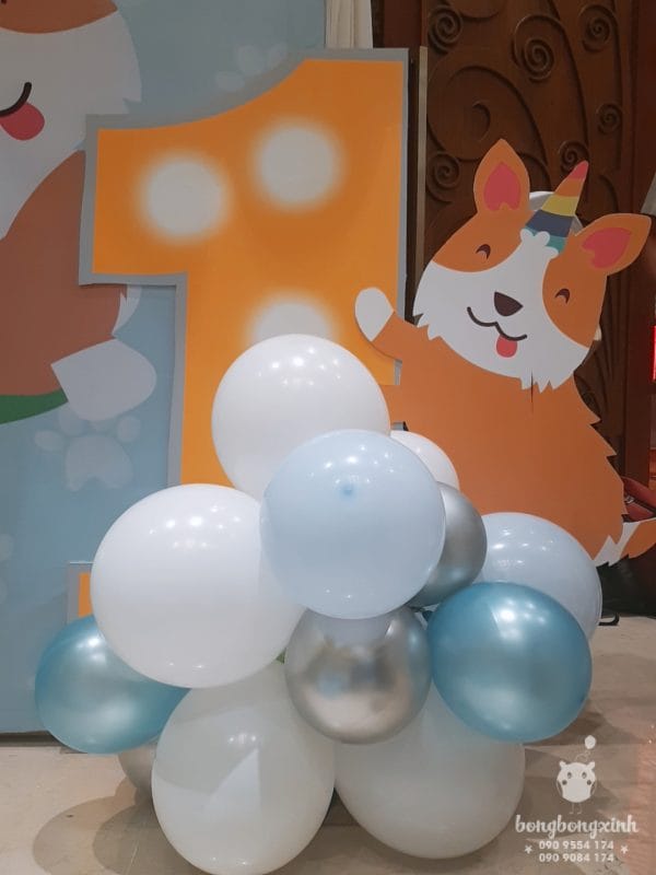Bộ sản phẩm sinh nhật trọn gói cún con đi kèm với bong bóng BBX091