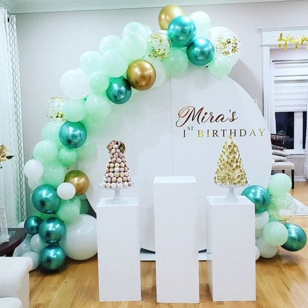 Backdrop sinh nhật Màu xanh noel BBX161 góc nhìn 1
